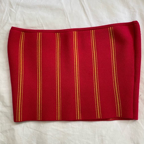 Aritzia strapless hot pink& yellow top - Picture 2 of 3